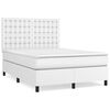 vidaXL Boxspringbett mit Matratze Wei&szlig; 140x190 cm Kunstleder