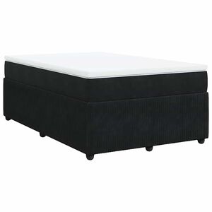 vidaXL Boxspringbett mit Matratze Schwarz 120x200 cm Samt