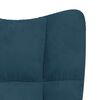 vidaXL Schaukelstuhl mit Hocker Blauer Samt