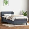 vidaXL Boxspringbett mit Matratze Dunkelgrau 80x220 cm Samt