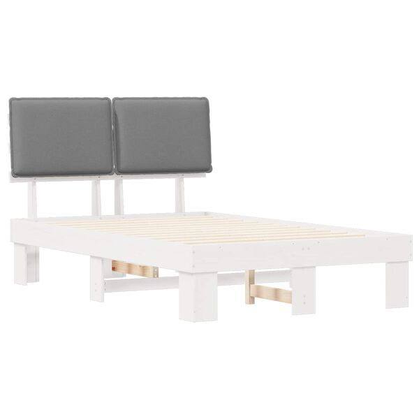 vidaXL Bettgestell mit gepolstertem Kopfteil Hellgrau 120 x 190 cm