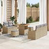 vidaXL Garten-Sofa-Set mit Kissen 8 pcs Beige Poly Rattan