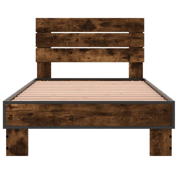 vidaXL Bettgestell R&auml;uchereiche 90x190 cm Holzwerkstoff und Metall