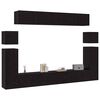 vidaXL TV-Schrankset 8 pcs Schwarz Eichen-Optik Holzwerkstoff