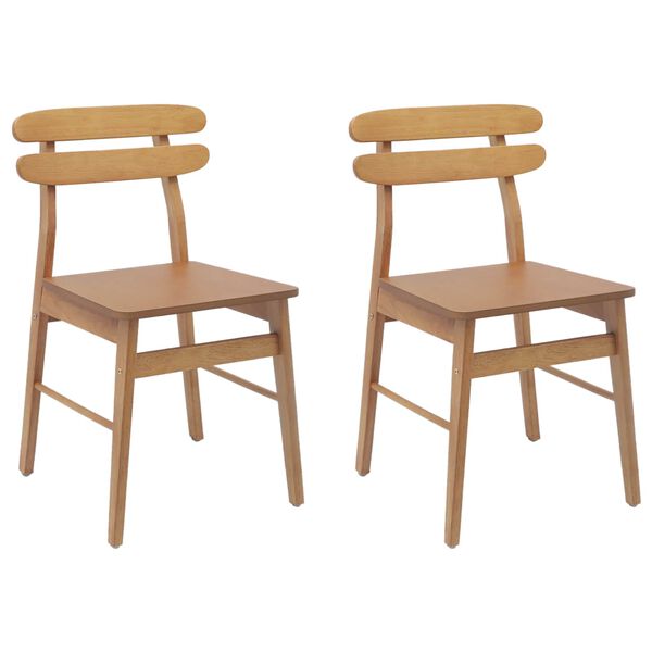vidaXL Esszimmerstuhl 2 pcs Natur Massives Gummiholz