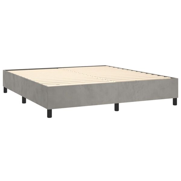 vidaXL Boxspringbettgestell Hellgrau 200x200 cm Samt
