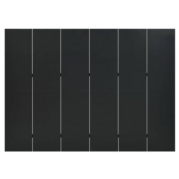 vidaXL 6-tlg. Raumteiler 2 Stk. Schwarz 240x180 cm Stahl