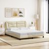vidaXL Bettgestell mit LED ohne Matratze "Hvar" Creme 160x200 cm Stoff