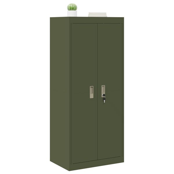 vidaXL Aufbewahrungsschrank Olive Gr&uuml;n 60 x 40 x 140 cm Stahl