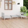 vidaXL 5-tlg. Garten-Lounge-Set Wei&szlig; Kiefer Massivholz
