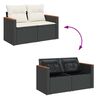 vidaXL Gartensofa-set mit Kissen mit Kissen 13 pcs Schwarz Poly Rattan
