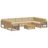 vidaXL Outdoor-Sofagarnitur 10 Stk. Wei&szlig; und Beige Massivholz Akazie