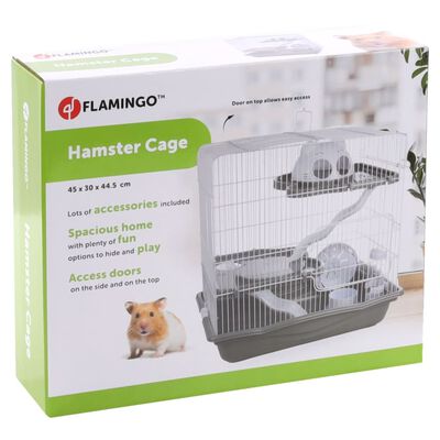 FLAMINGO Hamsterkäfig Binky 45x30x44,5 cm Grau