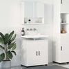 vidaXL Badezimmerm&ouml;bel-Set mit T&uuml;r 2 pcs Wei&szlig; Holzwerkstoff & Metall