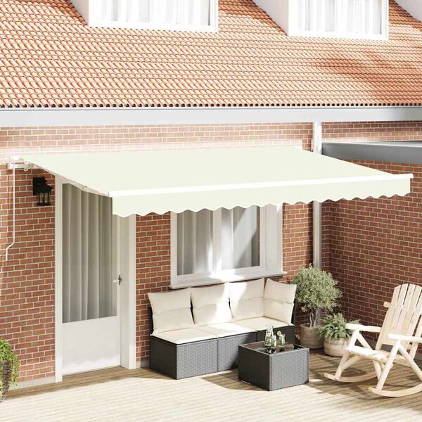 vidaXL Einziehbare Markise Creme 400 x 200 cm Stoff