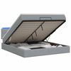 vidaXL Ottoman-Bett mit Matratze und LED Hellgrau 140 x 200 cm Stoff