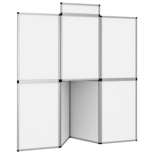 vidaXL 8-Panel Faltdisplay Messewand mit Tisch 181&times;200 cm Wei&szlig;