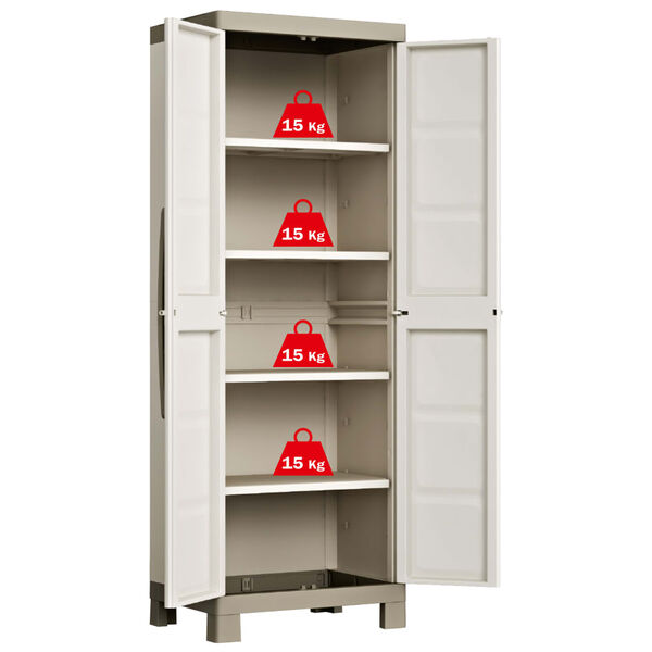 Keter Lagerschrank mit Einlegeb&ouml;den Excellence Beige und Taupe 182 cm