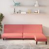 vidaXL Schlafsofa 2-Sitzer mit Fu&szlig;hocker Rosa Samt