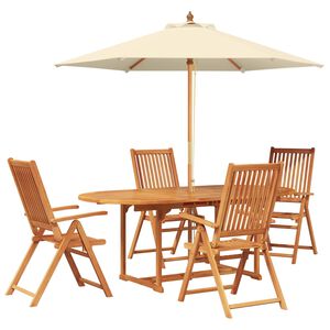 vidaXL Essgruppe f&uuml;r drau&szlig;en mit Sonnenschirm 6 stk.