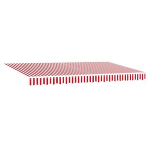 vidaXL Markisenersatzstoff Rot und Wei&szlig; 380 x 195 cm Polyester