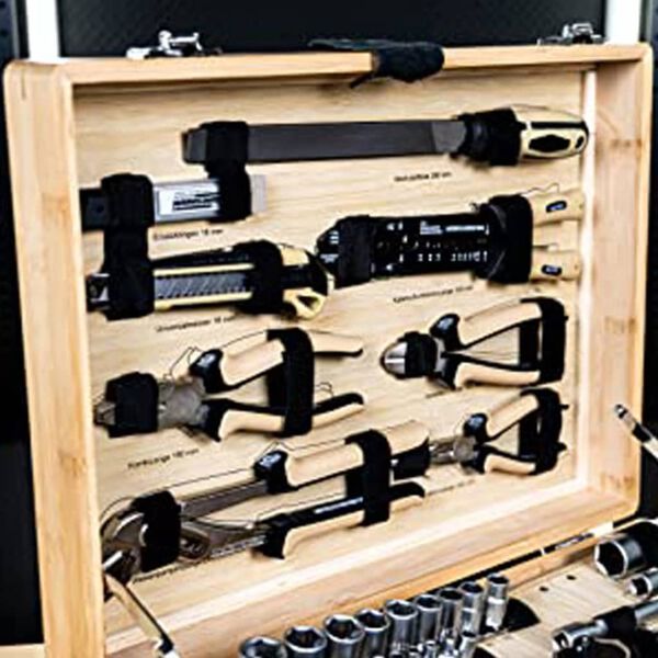 Br&uuml;der Mannesmann 108-tlg. Werkzeug-Set Bambus-Werkzeugkoffer