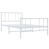 vidaXL Bettgestell mit Kopf- und Fu&szlig;teil Metall Wei&szlig; 107x203 cm