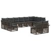 vidaXL Gartensofa-set 12 stk. Grau Poly-Rattan