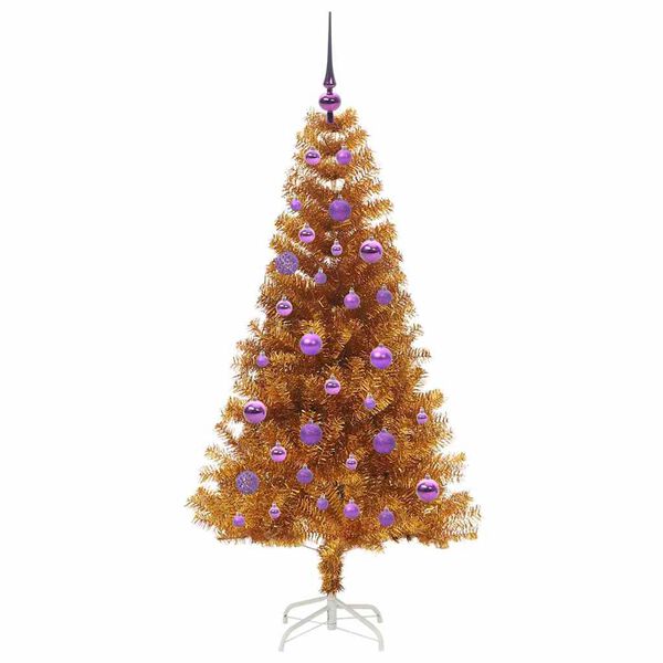 vidaXL Weihnachtsbaum mit 150 LEDs mit Ständer Gold 150 cm Haustier