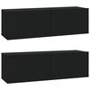 vidaXL 4-tlg. TV-Schrank-Set Schwarz Holzwerkstoff