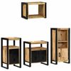 vidaXL Badezimmerm&ouml;bel Set mit Regal 4 pcs Braun Massivholz Mango