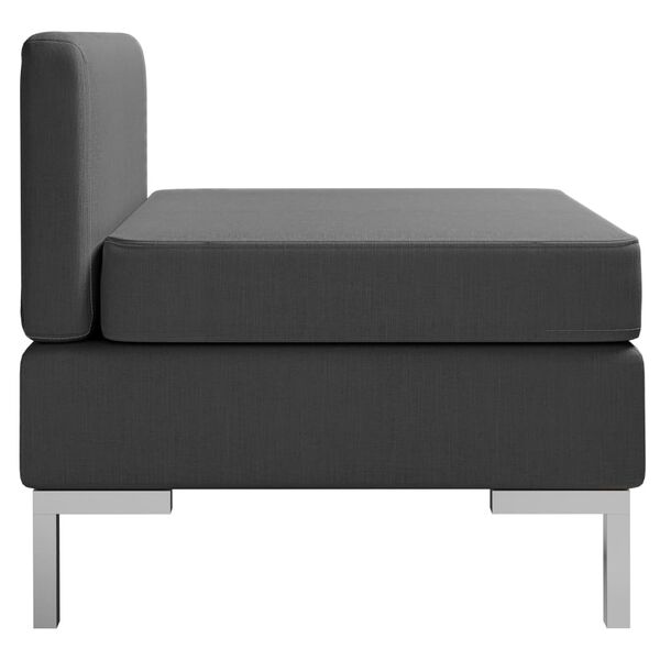 vidaXL Mittelsofa Modular mit Auflage Stoff Dunkelgrau