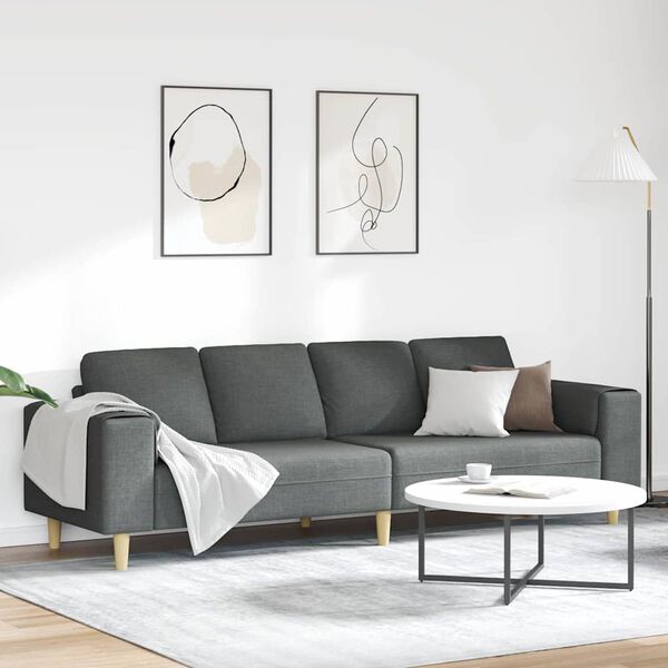 vidaXL Sofa Set Dunkelgrau Stoff