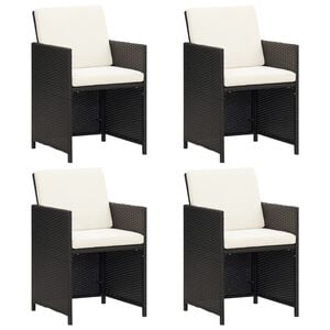 vidaXL Gartenst&uuml;hle 4 Stk. Poly Rattan Schwarz