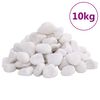 vidaXL Polierte Kiesel 10 kg Wei&szlig; 2-5 cm