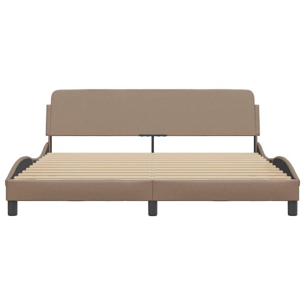 vidaXL Bettgestell "Dover" Cappuccino-Braun 180x200 cm Kunstleder