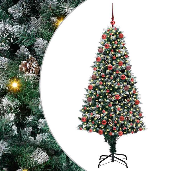 vidaXL Künstlicher Weihnachtsbaum mit 300 LEDs mit Ständer Grün 180 cm