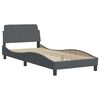 vidaXL Bett mit Matratze "Dover" Dunkelgrau 90x190 cm Samt