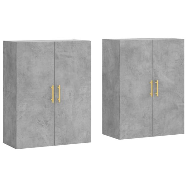 vidaXL Wandschr&auml;nke 2 Stk. Betongrau 69,5x34x90 cm