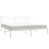 vidaXL Bettgestell mit Kopfteil Metall Wei&szlig; 183x213 cm