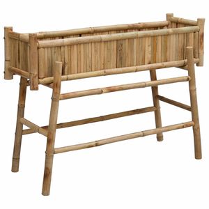 vidaXL Gartenpflanzer mit Halter Natur 100 x 38 x 74 cm Bambus