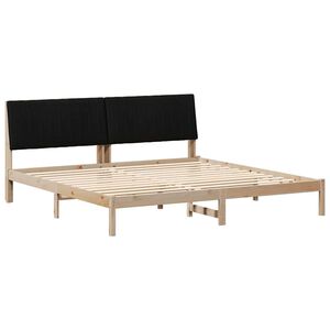 vidaXL Bettrahmen mit Kopfteil Braun 200 x 200 cm Massives Kiefernholz