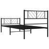 vidaXL Bettgestell mit Kopf- und Fu&szlig;teil Metall Schwarz 100x190 cm