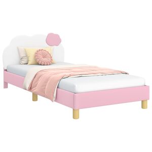 vidaXL Kinderbettgestell mit Kopfteil mit Kopfteil Rosa 80 x 200 cm PU