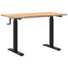 vidaXL Schreibtisch Schwarz und Natur 120 x 60 cm Massivholz Eiche