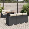 vidaXL Garten Essgruppe mit Kissen 6 pcs Schwarz und Creme