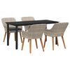 vidaXL Garten Essgruppe 5 stk. Hellgrau Poly-Rattan
