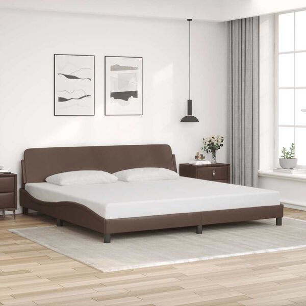 vidaXL Bettgestell "Dover" Braun 200x200 cm Kunstleder