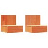 vidaXL Nachttisch 2 pcs Wachsbraun 42 x 32,5 x 40 cm Massivholz Kiefer