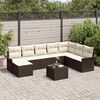 vidaXL Garten-Sofa-Set mit Kissen 9 pcs Braun Poly Rattan